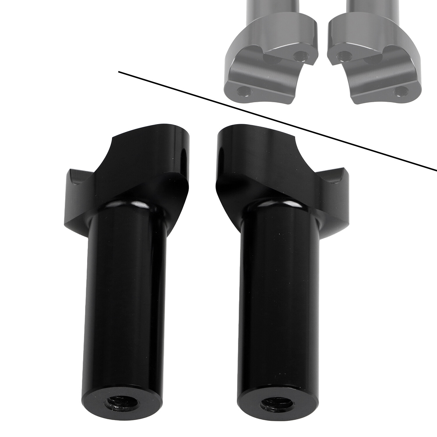 Black 4" Handlebar Risers Fit For Harley Heritage Softail Dyna Fat Bob Sportster
