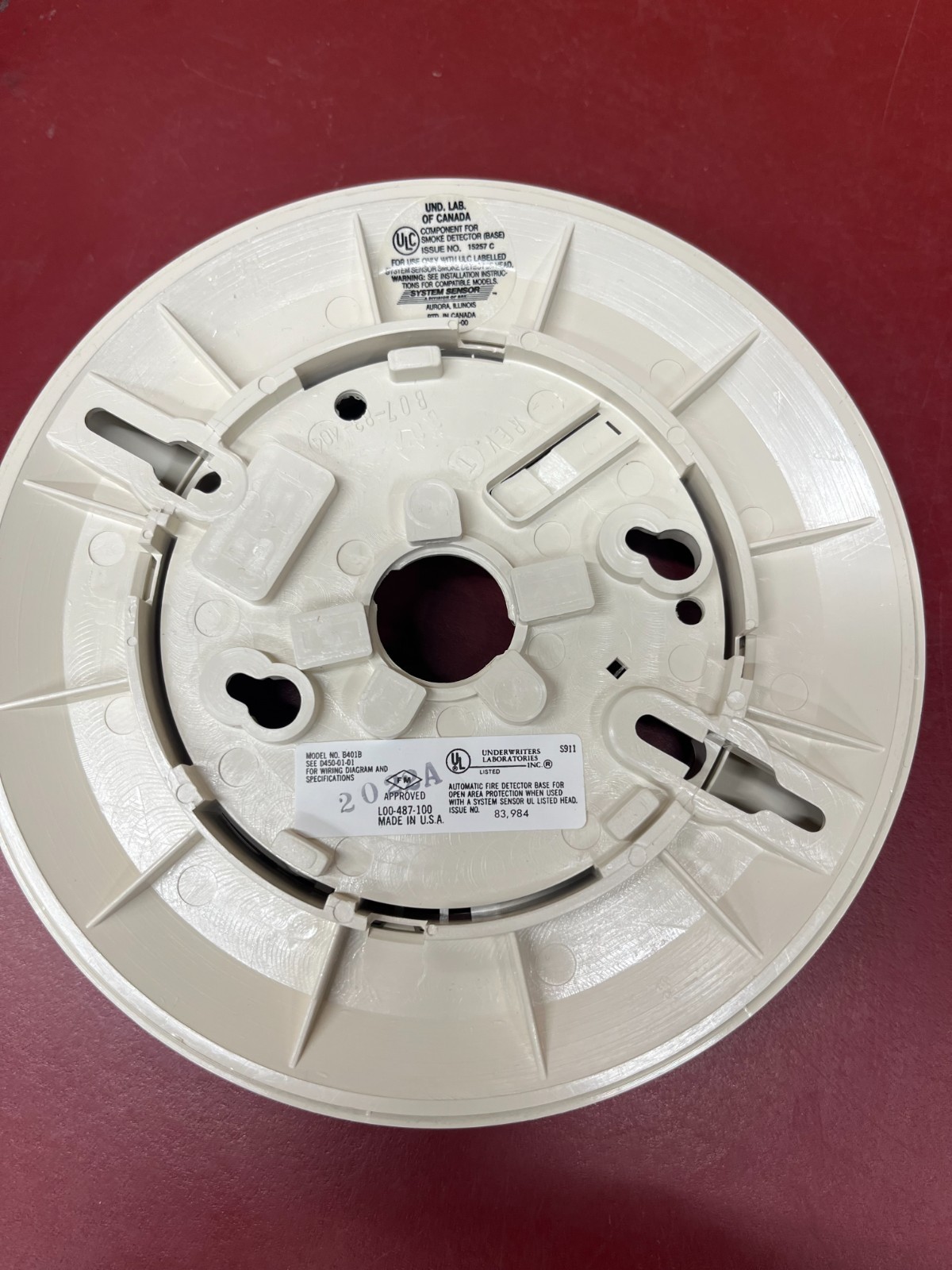 System Sensor B401B plug-in detector base Fire Alarm