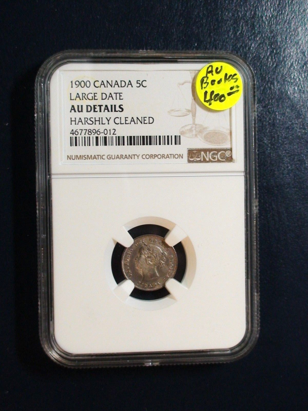 1900 Canada Five Cents NGC AU LARGE DATE SILVER 5C Coin BUY IT NOW!