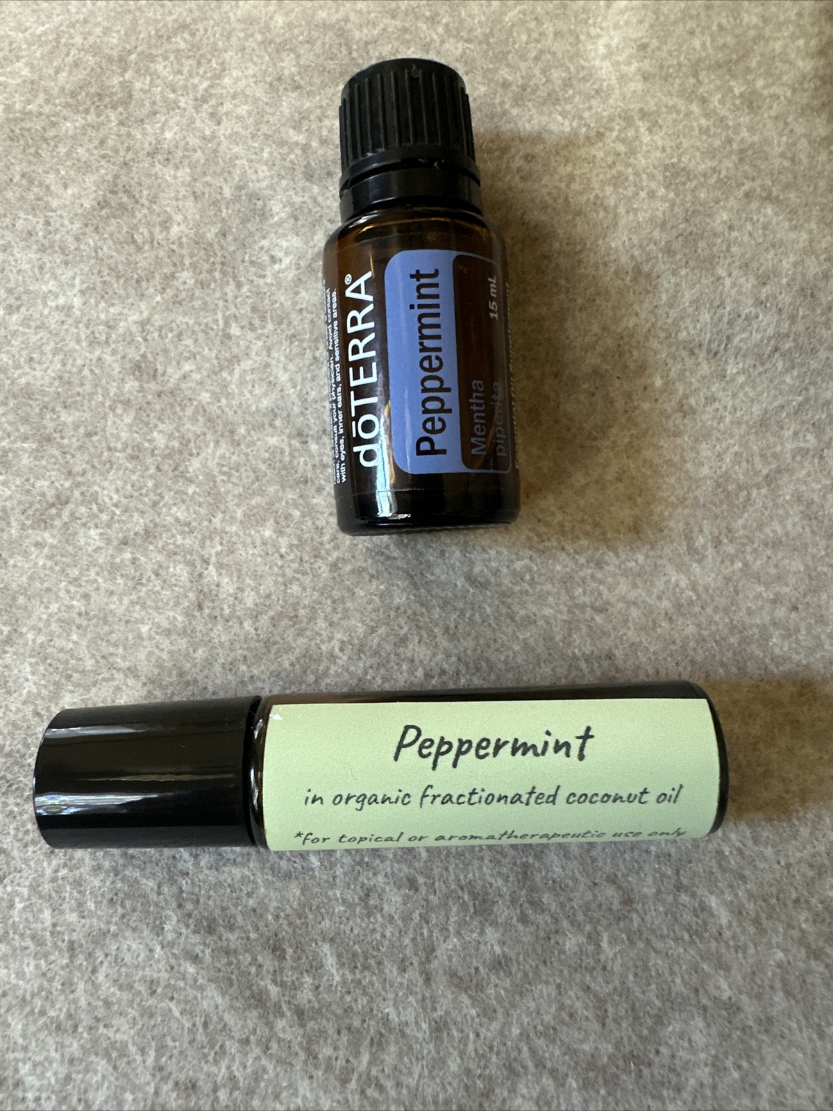 Homemade Essential Oil Roll On Bottle  ~ doTERRA Peppermint 10ml