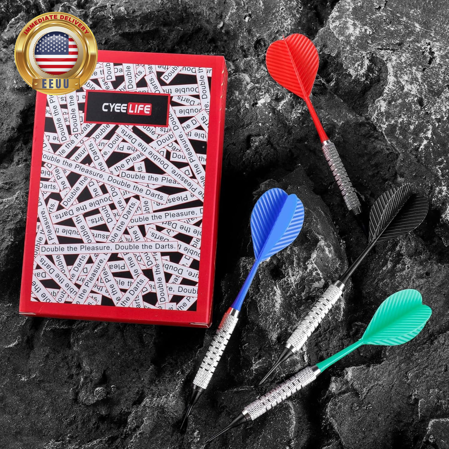 Plastic Tip Darts,12Pcs Soft Darts Set with 100 Plastic Tips for Electronic Dart