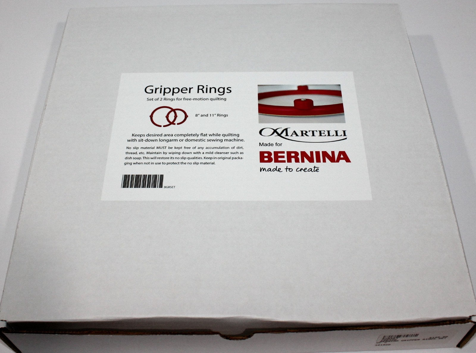 Bernina Gripper Rings Set of 2 Rings for Free-Motion by Martelli 8" and 11"