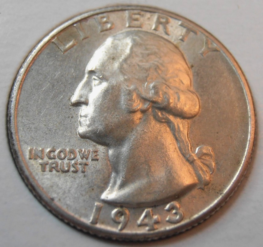 1943 P Washington Silver Quarter,  Better Grade, (43PEG2)