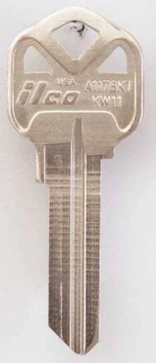 20 (2 Packs of 10) Kaba Ilco A1176kt-Kw11 Key BlankBrass Type Kw11n6 Pin
