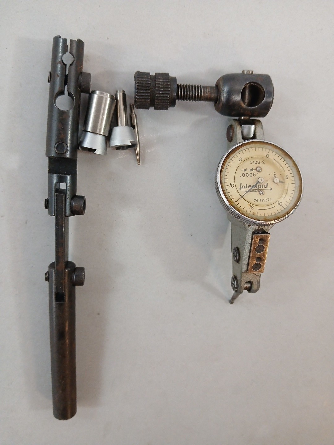 Interapid 312B-2 Dial Test Indicator .0005" Swiss Made  And Attachments
