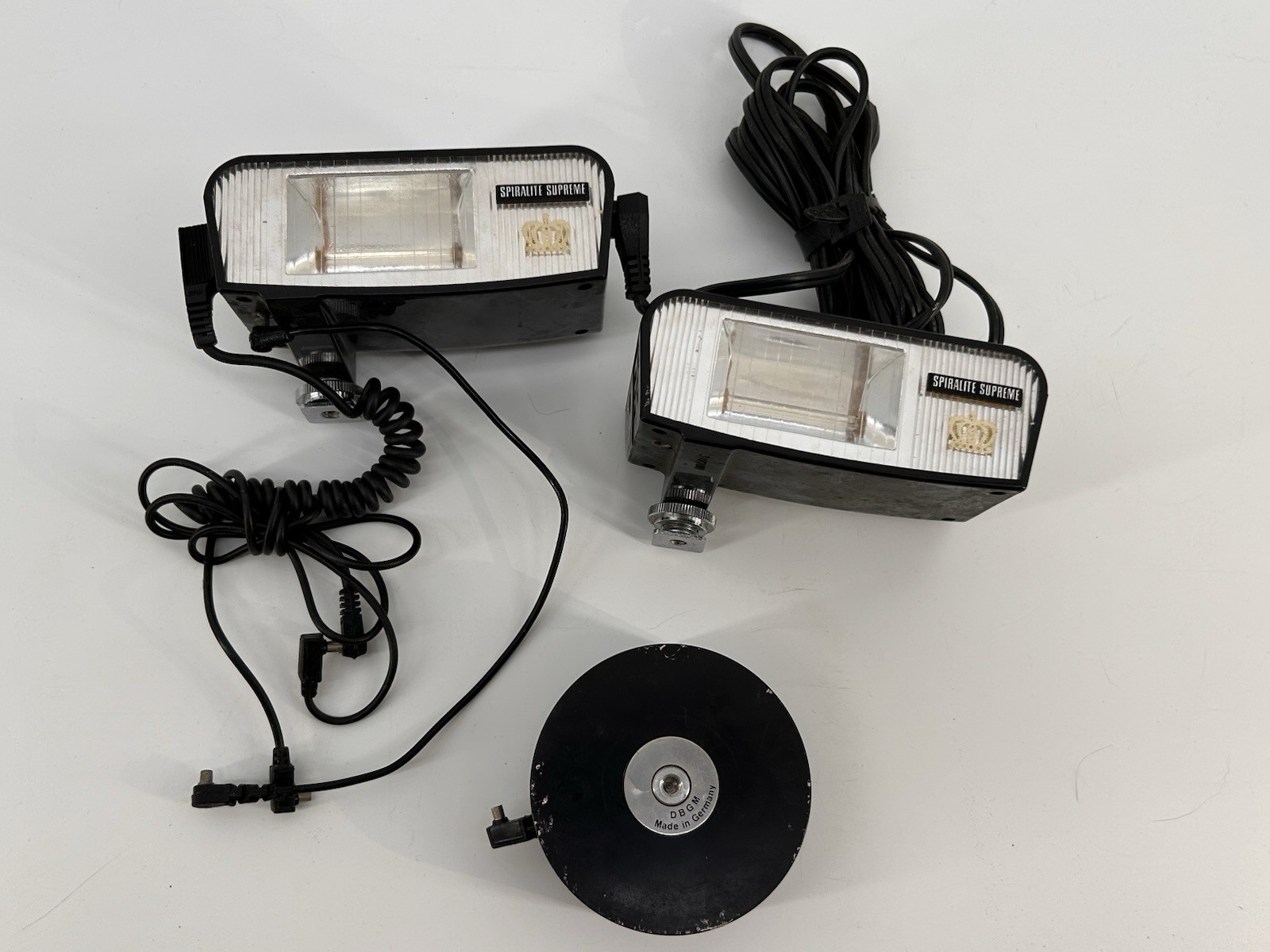 Vintage Spiralite Supreme Camera Flash Units Lot Of 2 Working