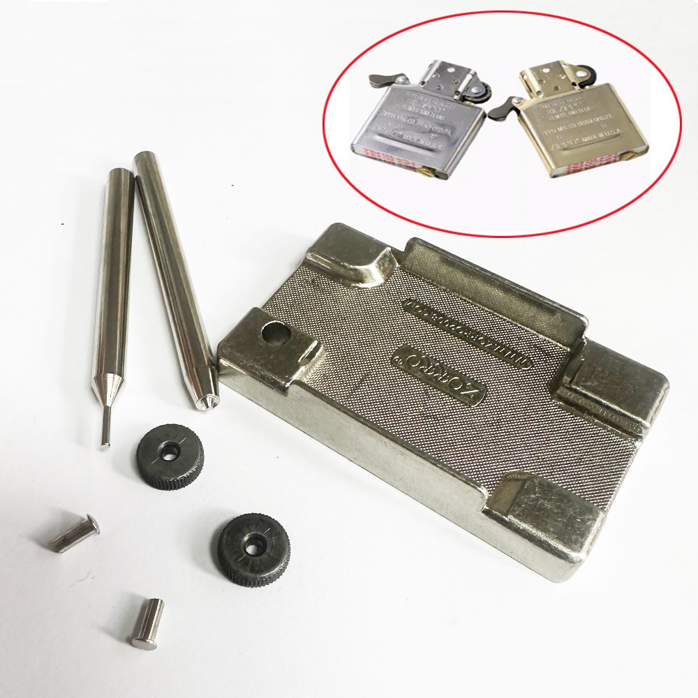 For Zippo lighters; Punches to remove and install wheels + 2 Wheel rivet sets
