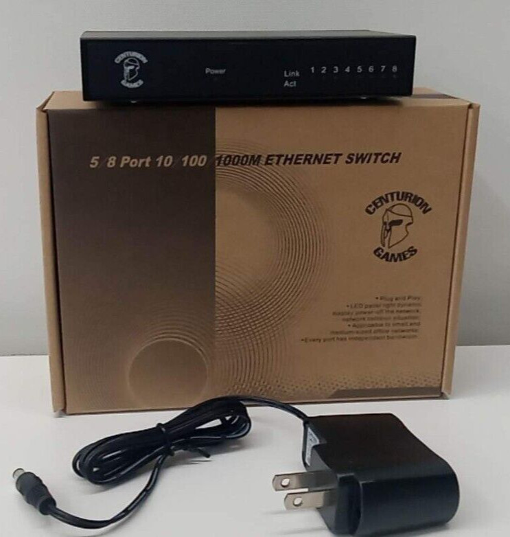 CENTURION GAMES ETHERNET SWITCH IEEE802.3 5/8 PORT 10/100/1000M
