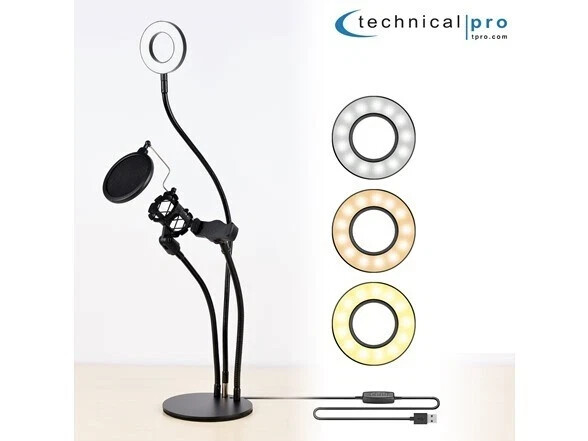 LiveShow Social Media Broadcast Kit With LED Selfie Ring Light with Cell Phone