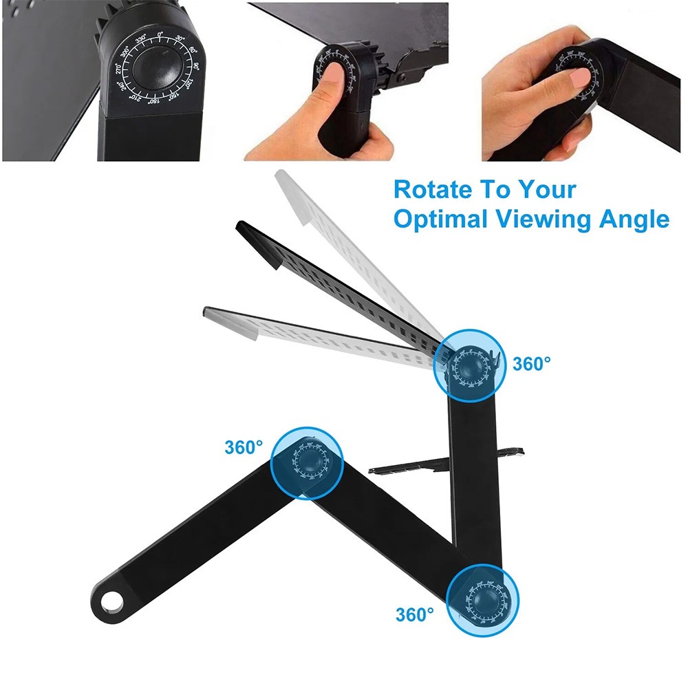 New 360° Adjustable Laptop Table Stand Lap Sofa Bed Tray Computer Notebook Desk