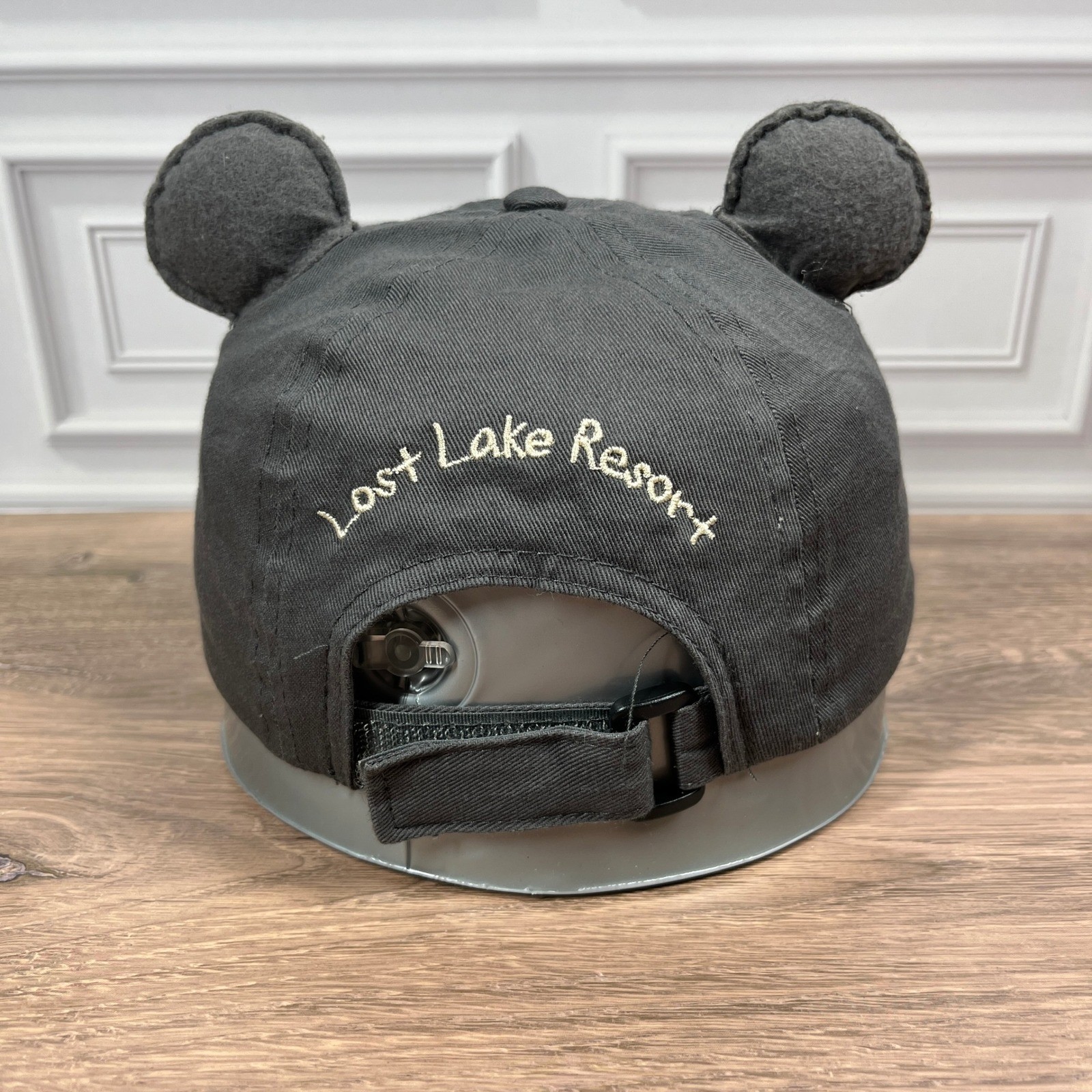 Kids Bear Baseball Cap Lost Lake Resort OS Grey Yellow 3D Ears Embroidered Hat