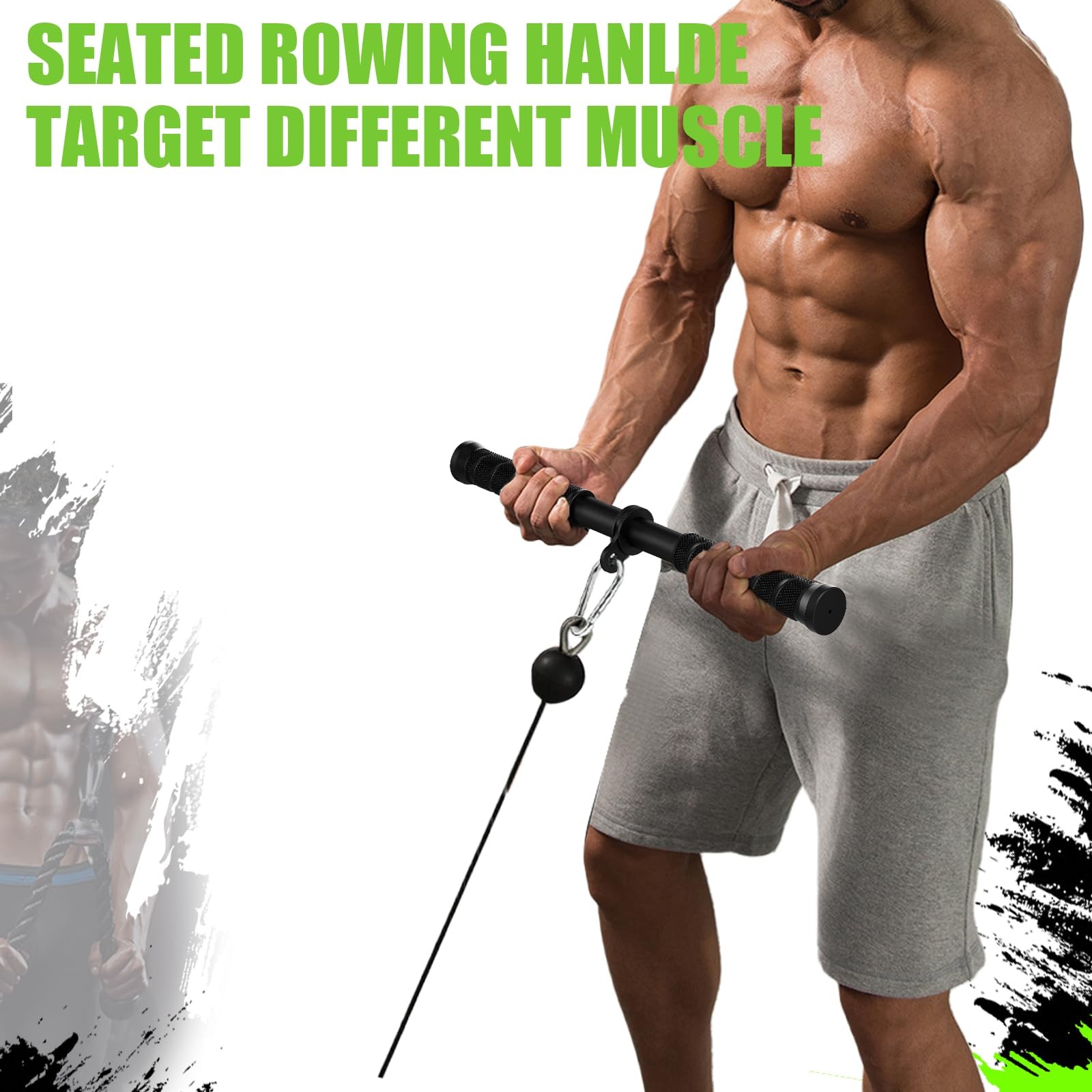 Tricep Pressdowns Straight Bar Cable Attachment ï¼Œ360 Degree Rotating Bicep Pu