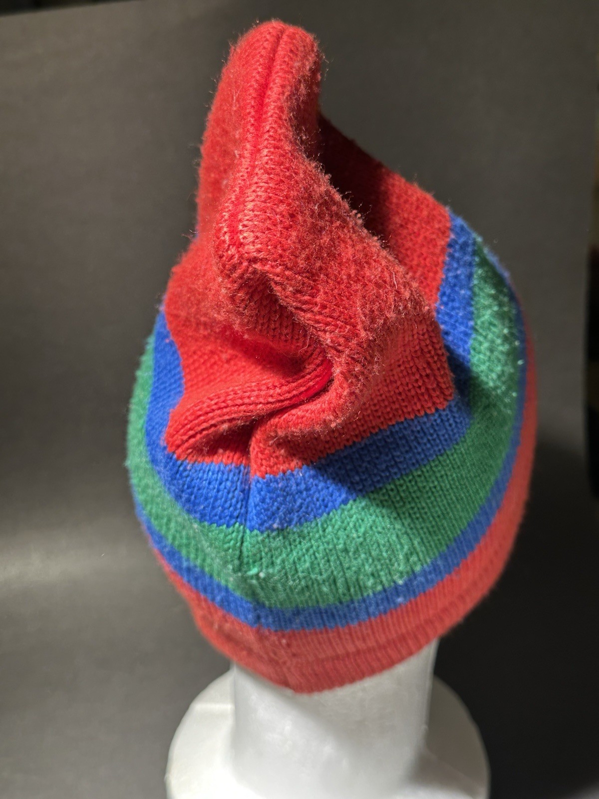 Vintage SKIBQUE Red Blue Green Stripe Ski Hat Pre-owned