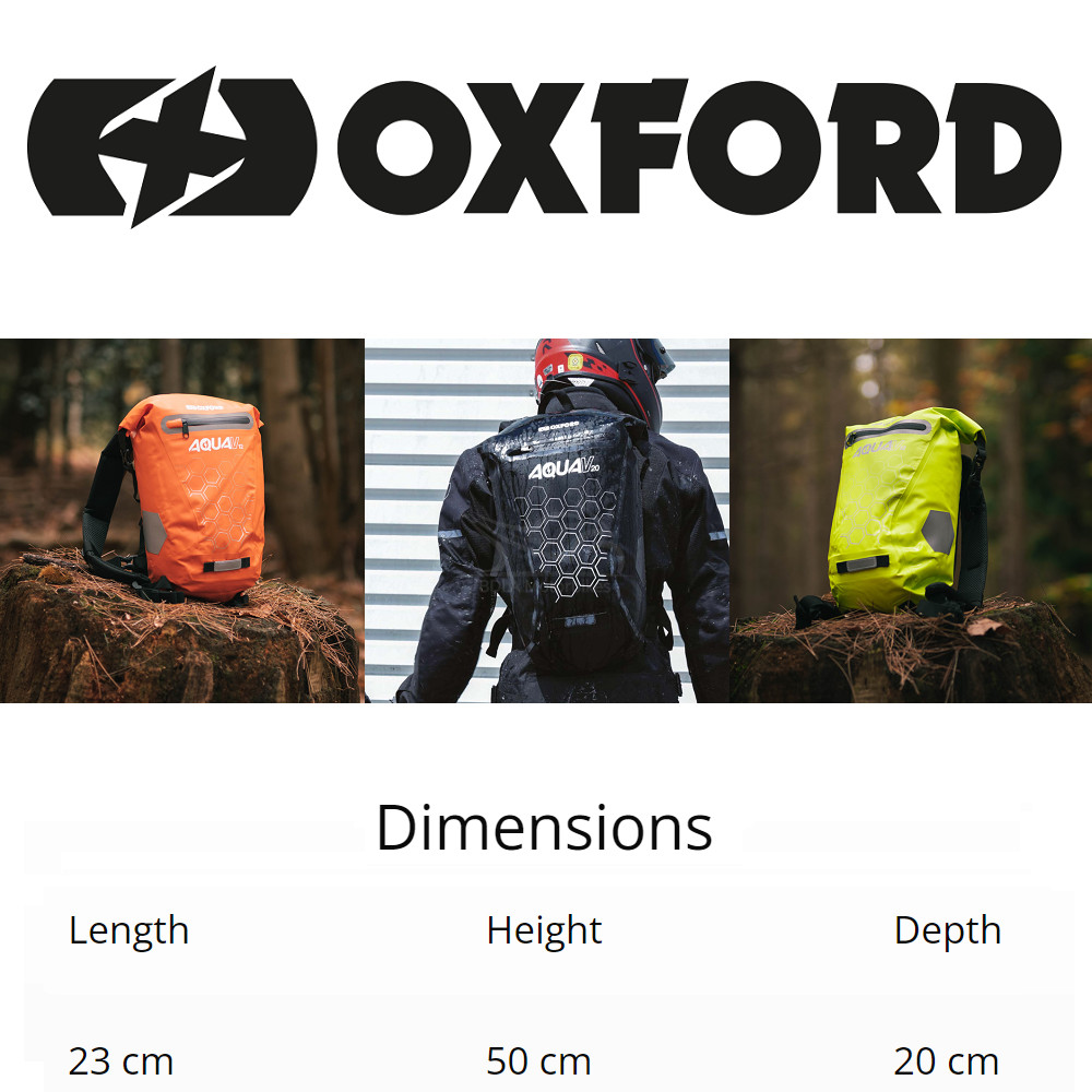 Oxford V20 Motorcycle Backpack Yellow 20L Rucksack Motorbike Waterproof Bag New