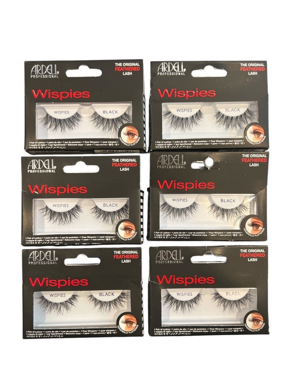 (6 Pack) Ardell Wispies Black Eye False EyeLashes -The Original Feathered Lashes