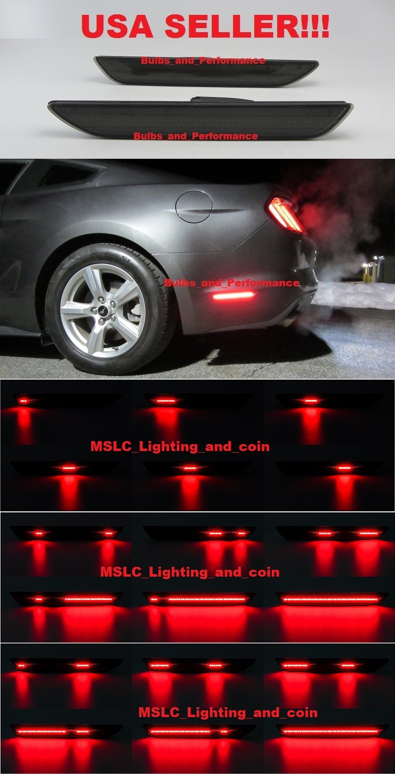 SMOKED LED REAR SIDE MARKERS w/ START UP ANIMATION for 2015 - 2023 FORD MUSTANG