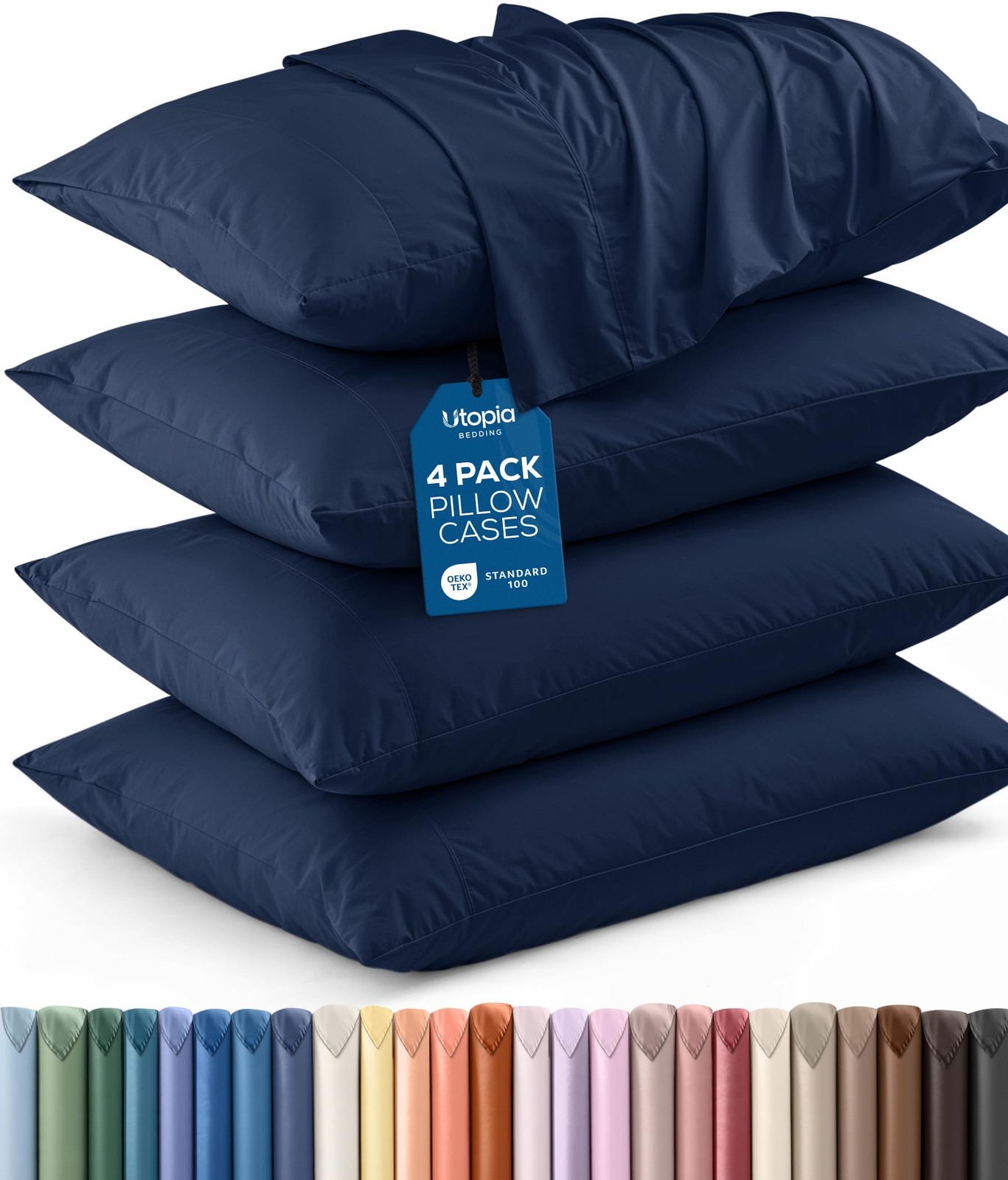 Utopia Bedding Queen Pillow Cases - 4 Pack - Envelope Closure - Soft Brushed ...