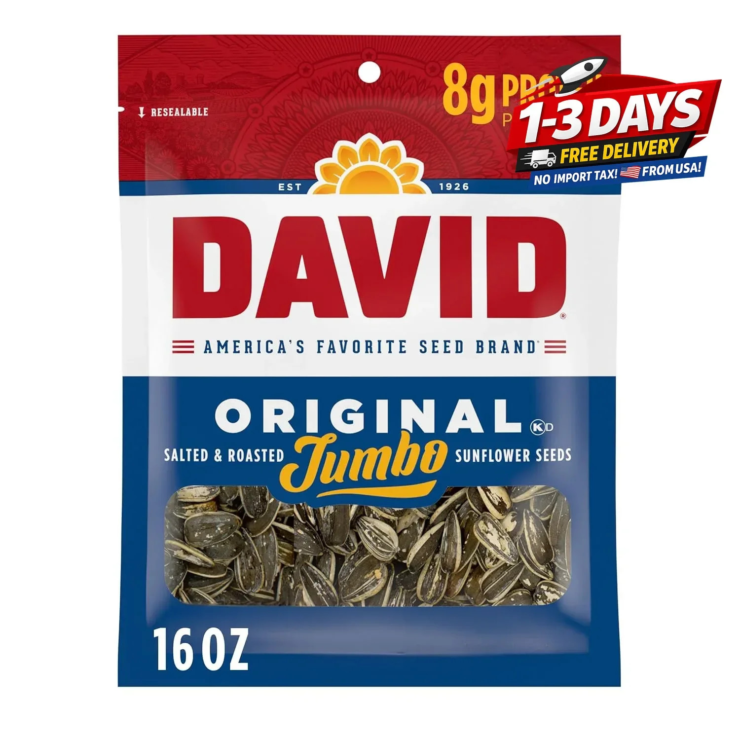 Jumbo Sunflower Seeds, Original Flavor, 16 oz. 16.0 oz