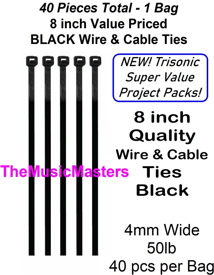 800 Pack Black 8 inch Wire Cable Ties Nylon Zip Tie Down Wraps Straps
