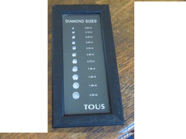 Vintage TOUS Diamond Size Chart Cubic Zirconia's?