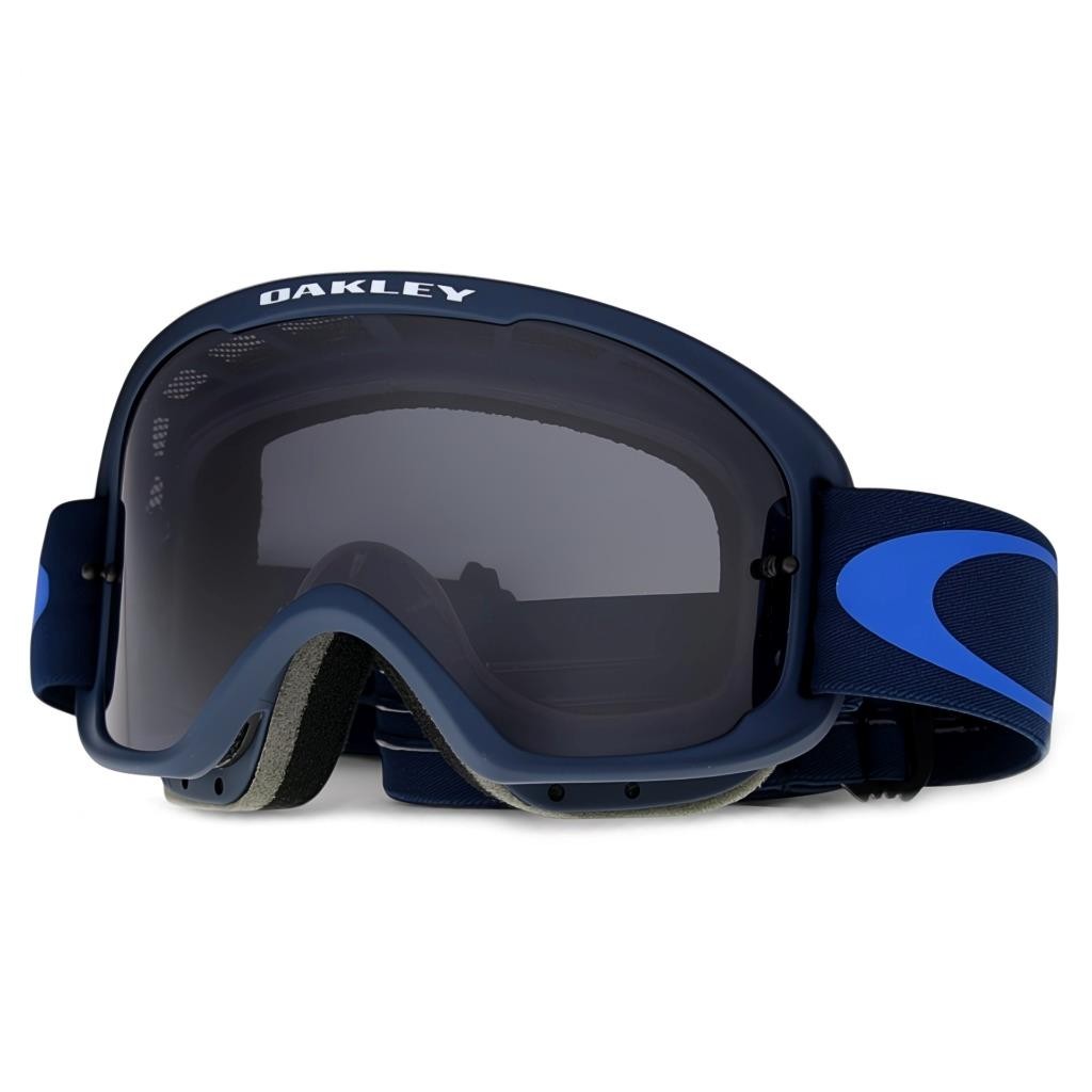 Oakley OO 7117-08 O Frame 2.0 Pro MTB Fathom Blue Light Grey Lens MX Goggles