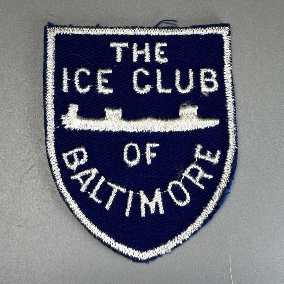 Vtg Embroidered Patch THE ICE CLUB OF BALTIMORE Figure Skating Maryland