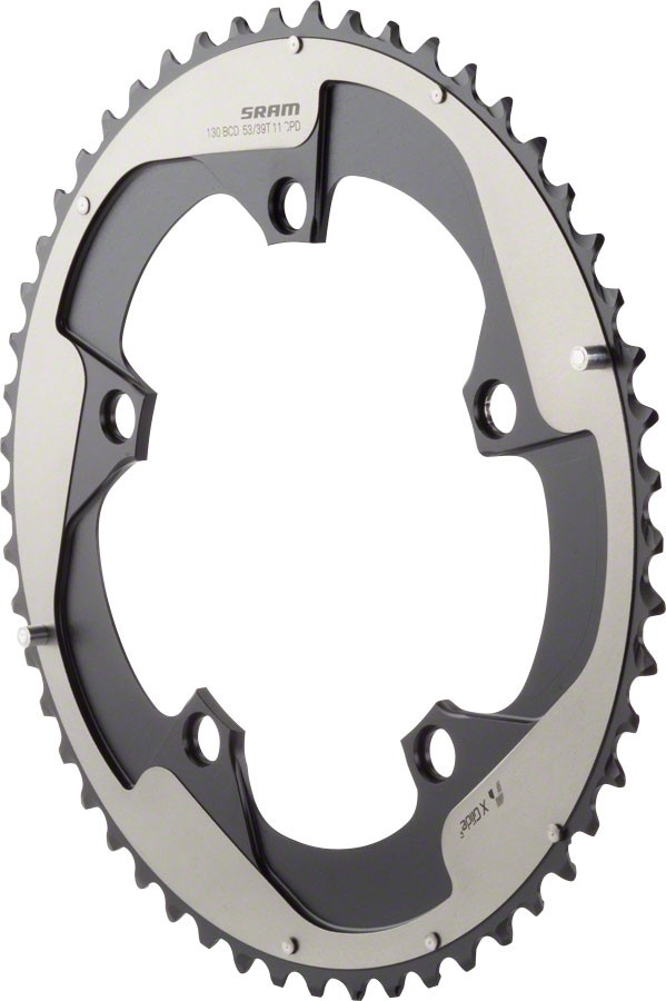 SRAM Red 22 53T 130mm BCD YAW Chainring Gray for Hidden or Non-Hidden Bolt Use