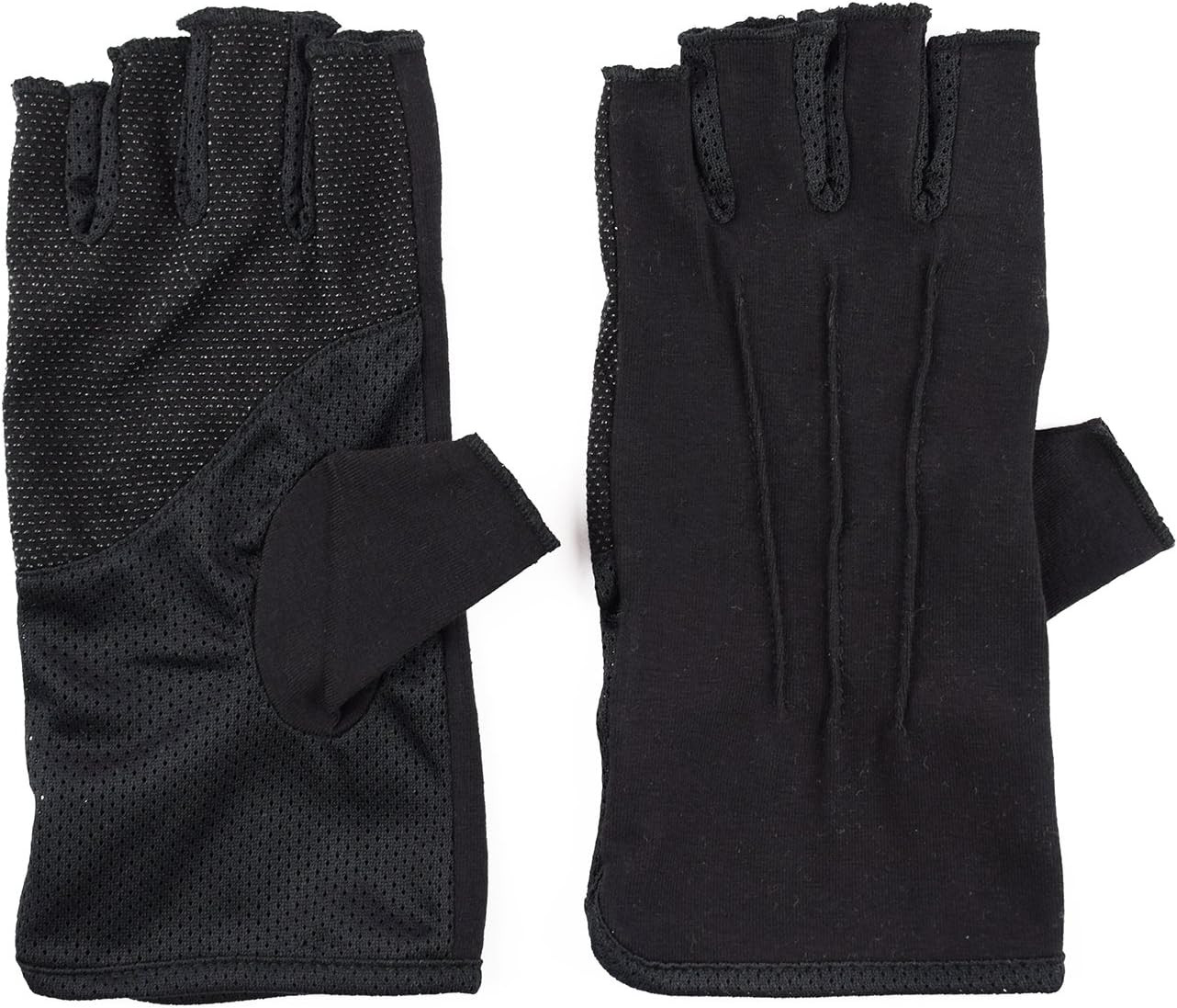 Mens Sunblock Fingerless Gloves Summer UV Protection Driving Cotton Gloves