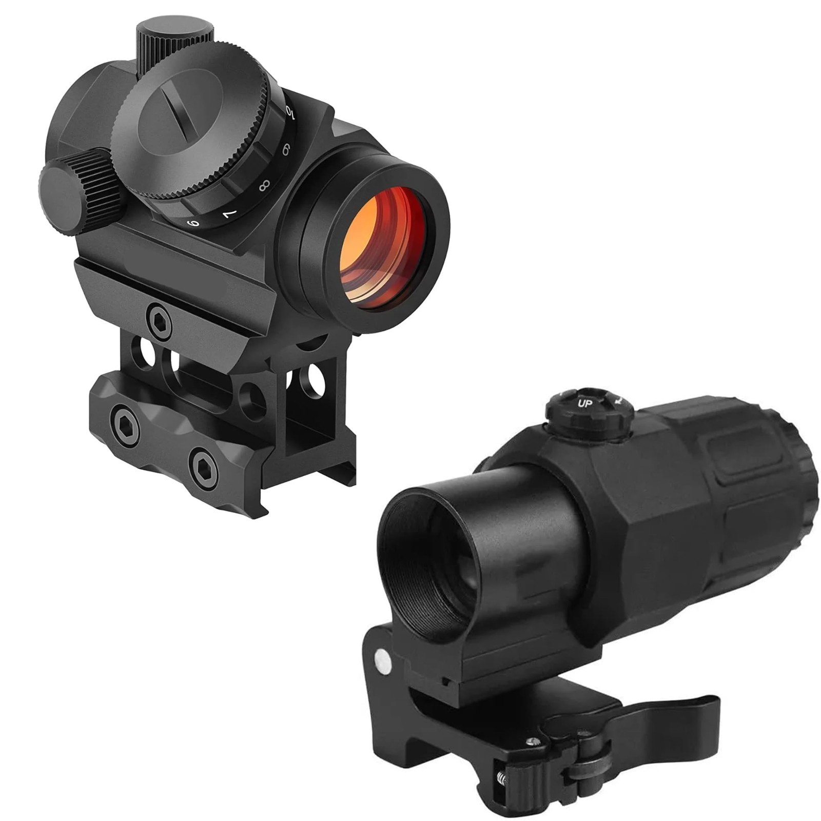 3MOA Red Dot Sight & 3x G43 Magnifier Flip-to-Side Rail Mnt