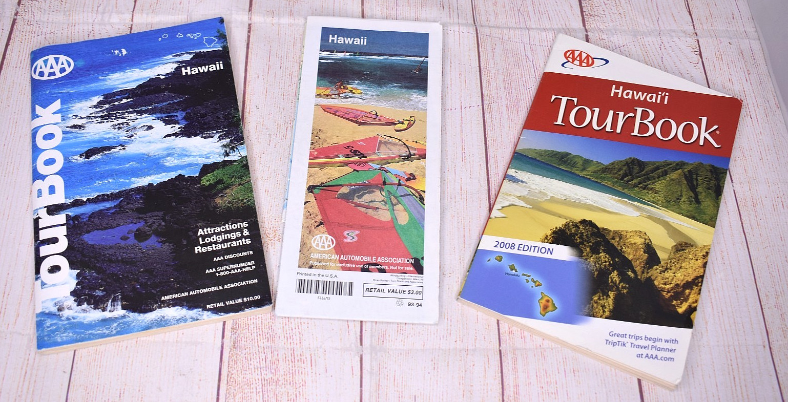 AAA Hawaii Tour Books 2008 & Map 93-94 Attractions Lodgings Restaurants Vintage