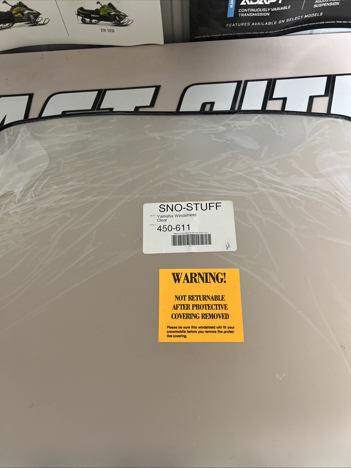 Sno Stuff Replacement Windshield 15" Clear #450-611 for Yamaha NOS
