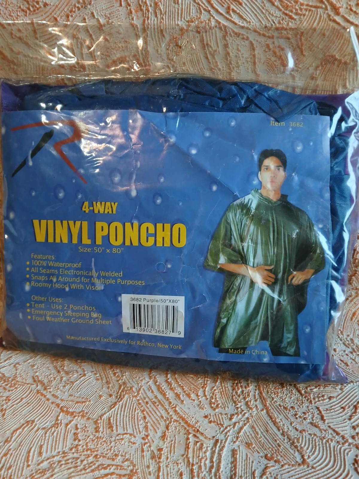 *Well-Made Blue 4 Way Vinyl Poncho Stronge Snaps Sleeping Bag Ground Sheet New