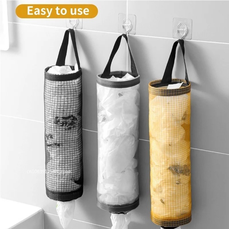 Plastic Bag Holder Grocery Dispenser Wall Mount Hanging Trash Garbage Organizer