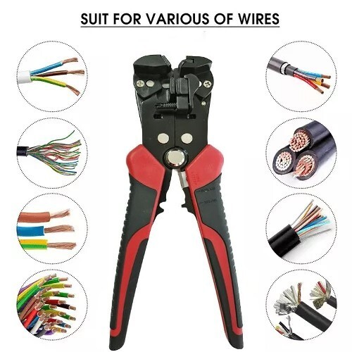 Self Adjusting Insulation Wire Stripper Cutter Crimper Cable Stripping Tools RED