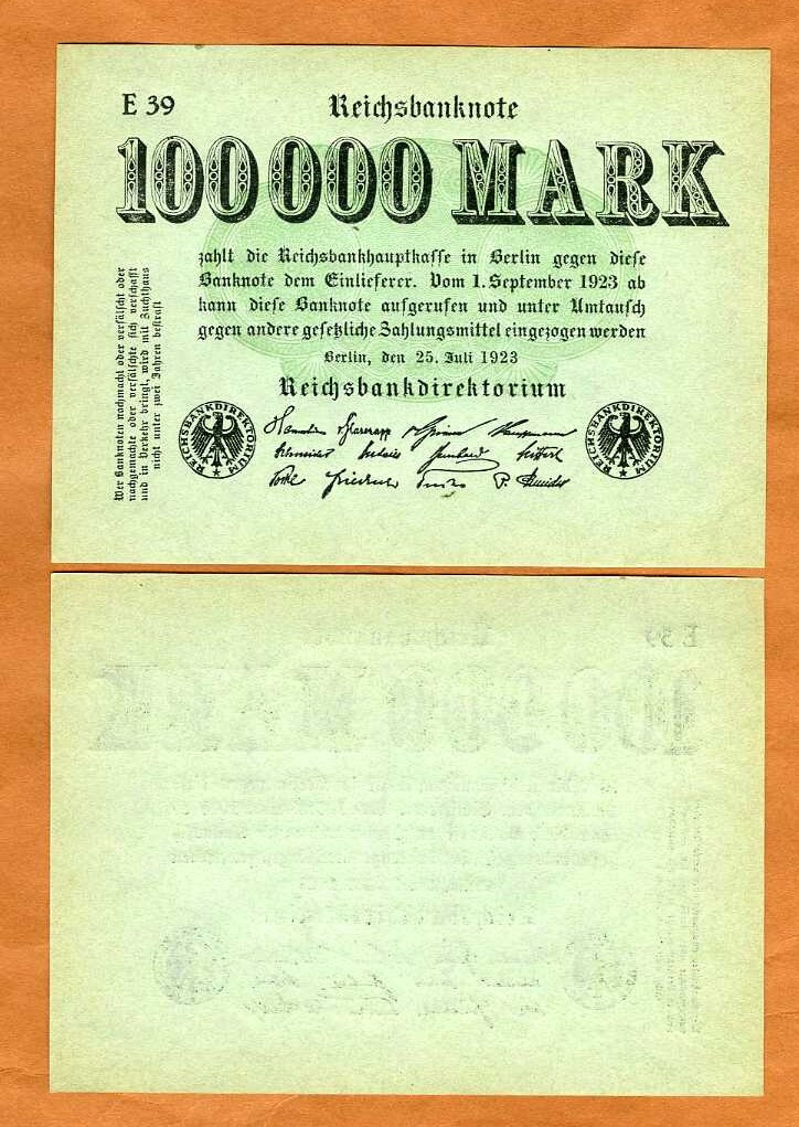 Germany, 100,000 Mark, 1923, P-91, UNC