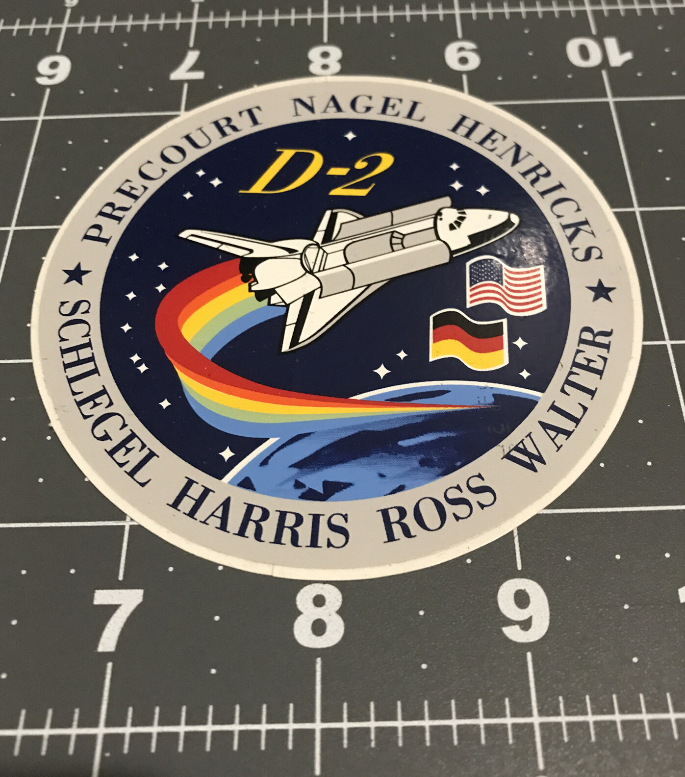 NEW Vintage NASA Sticker Decal SHUTTLE COLUMBIA STS- 55 D-2  CREW PATCH SPACE