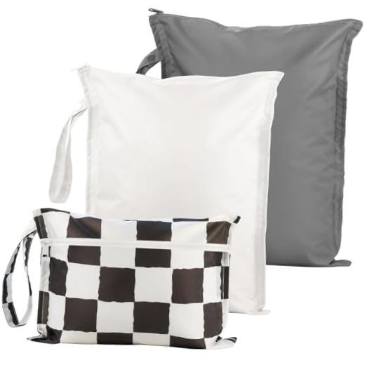 Wet Dry Bags Water Resistant - 3PCS Light Grey&Dark Grey&Small Black Checkers
