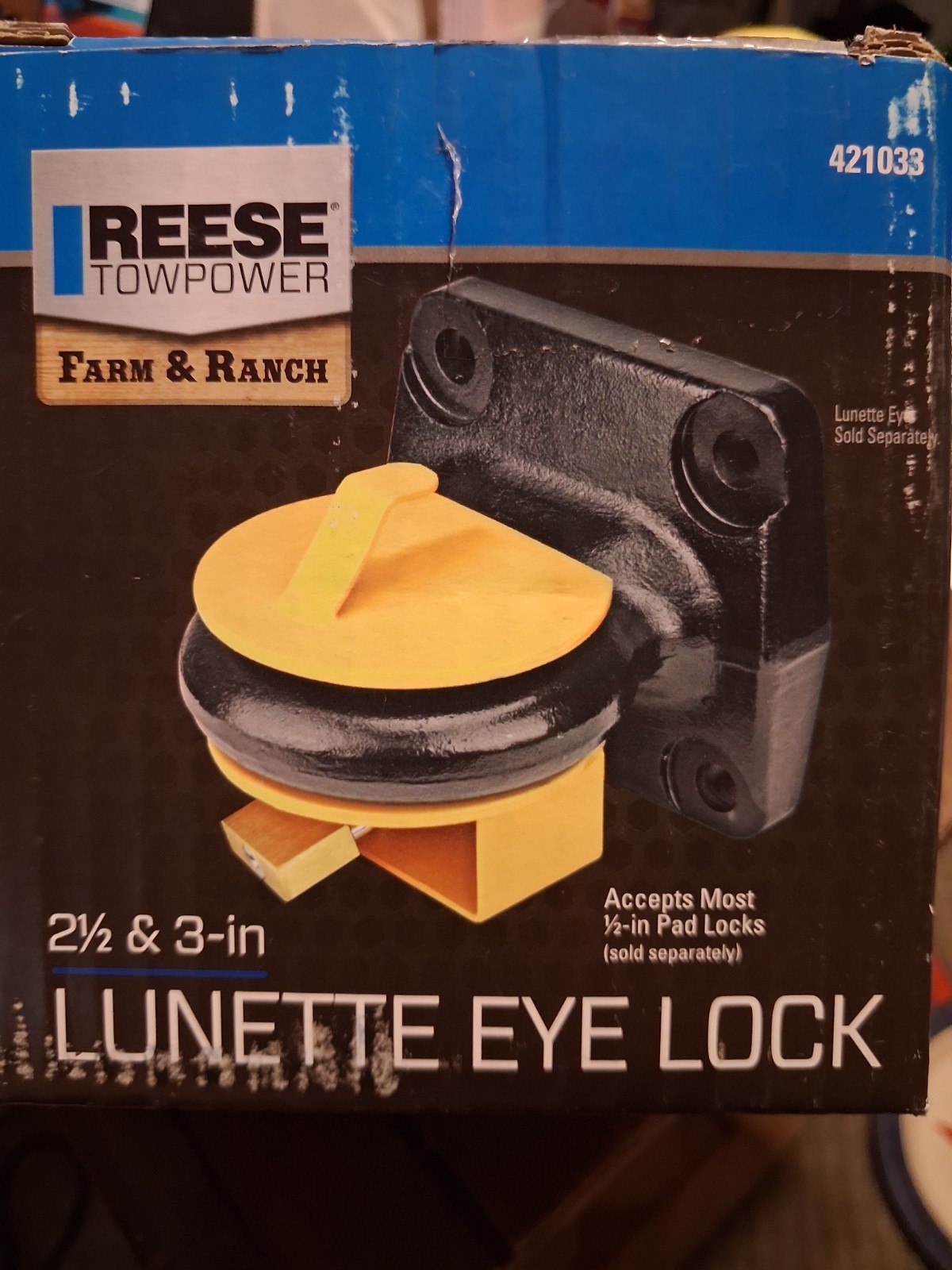 Reese Towpower 4210 Lunette Eye Lock / Pintle Lock, 2.5” and 3” New In Box!