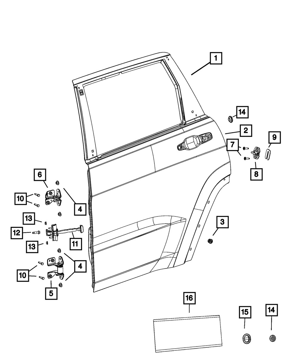Genuine Mopar Rear Door Check Right 68375075AF