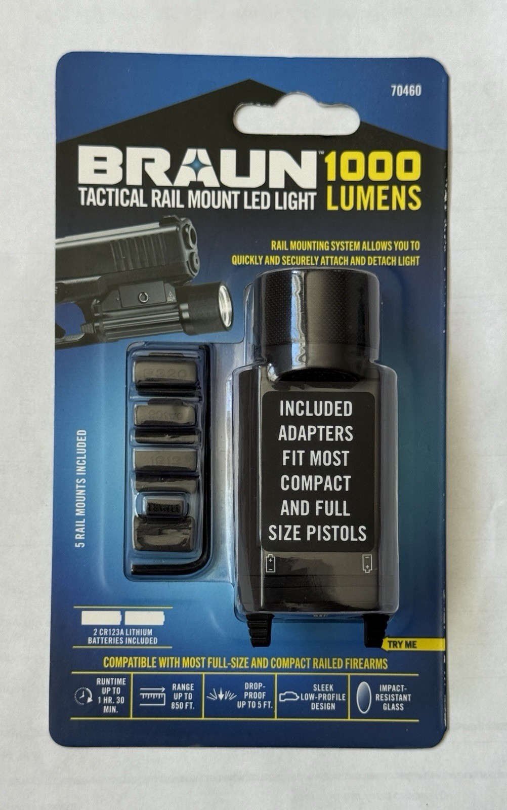 NEW Braun Tactical Rail Mount LED Light 1000 lumens Brand New, WML
