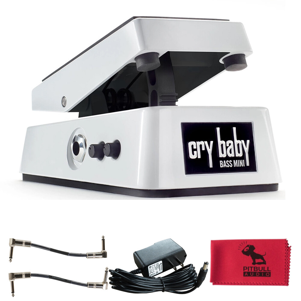 Dunlop CBM105Q Cry Baby Mini Bass Wah Pedal w/ Power Supply, Patch Cables, Cloth