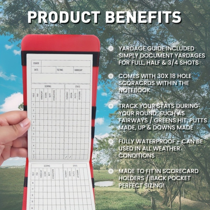 Yardage Book Cover Golf Score Book Golf Notebook Back Pocket 2 Pack