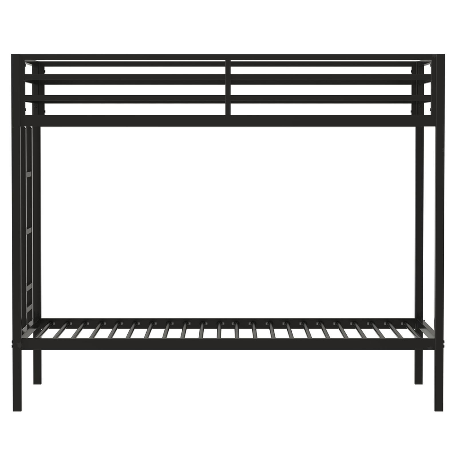 Sturdy Twin Over Twin Bunk Bed Metal Black for Kids and Adult, Twin