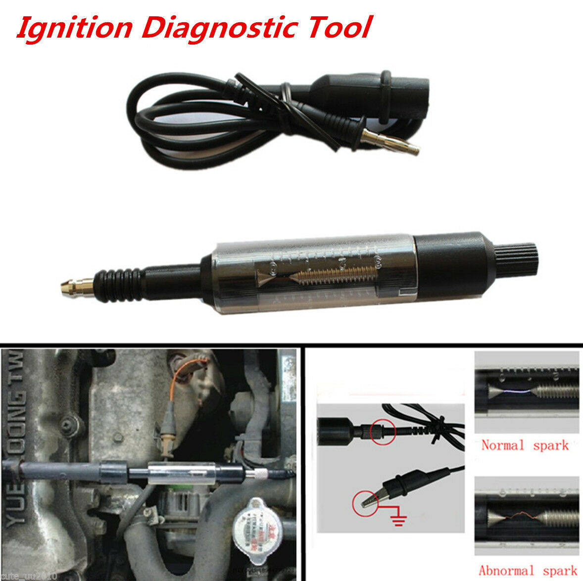 Spark Plug Tester Coil Overs Detector Autos Ignition System Diagnostic Test Tool