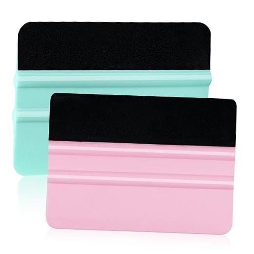 Vinyl Squeegee Tool,2 Pack Squeegees for Vinyls Pink and Teal,Felt Teal & Pink