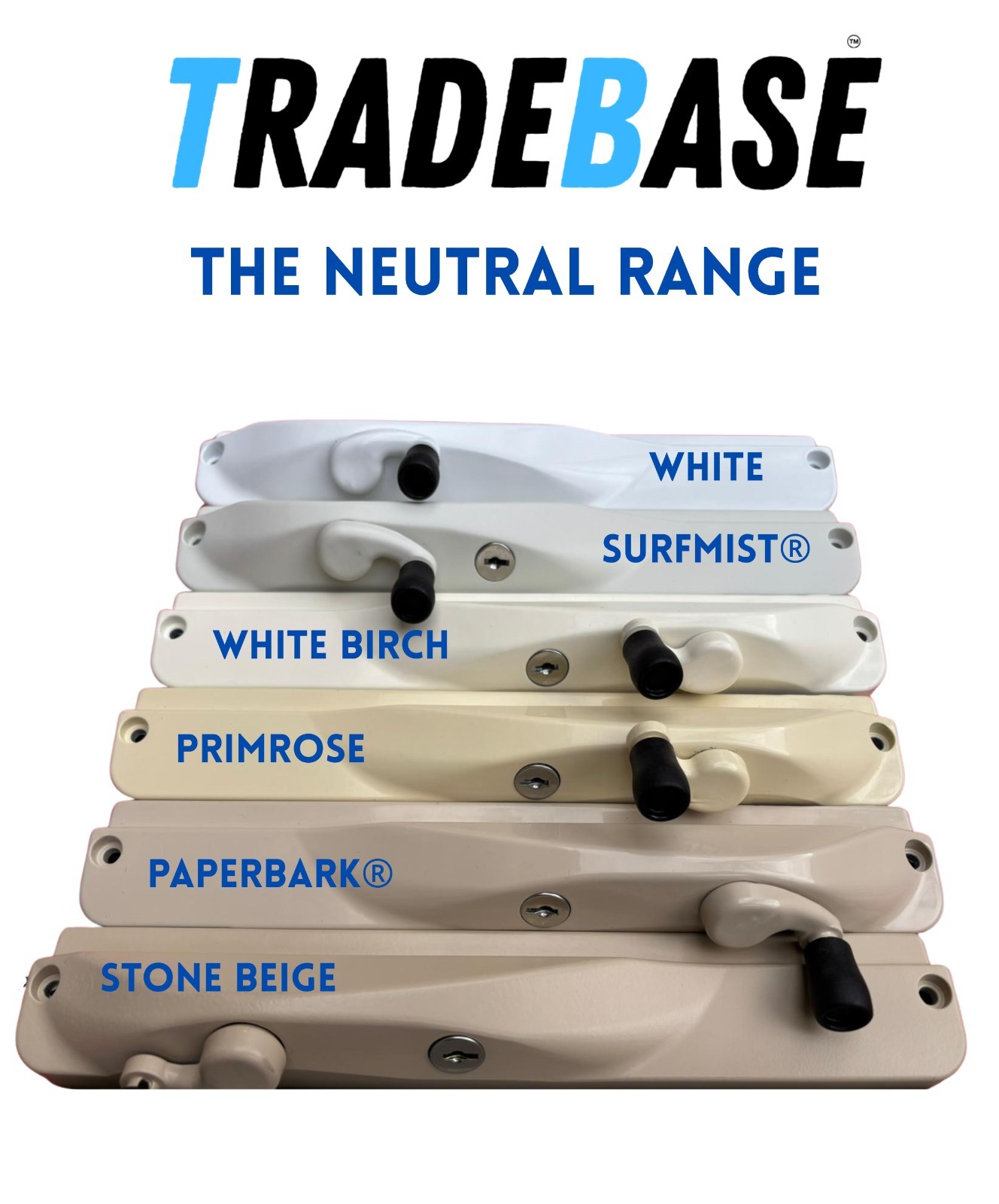 TRADEBASE Window Winder White Right Hand - Lockable