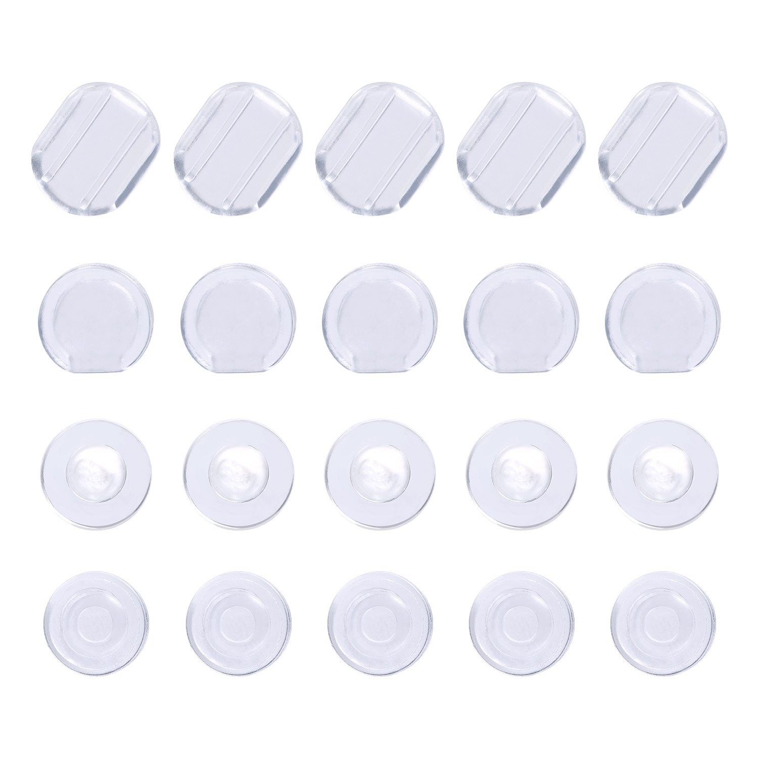 100 Pieces 4 Size Earring Back Pads Clear Silicone Comfort Earring Cushions f...