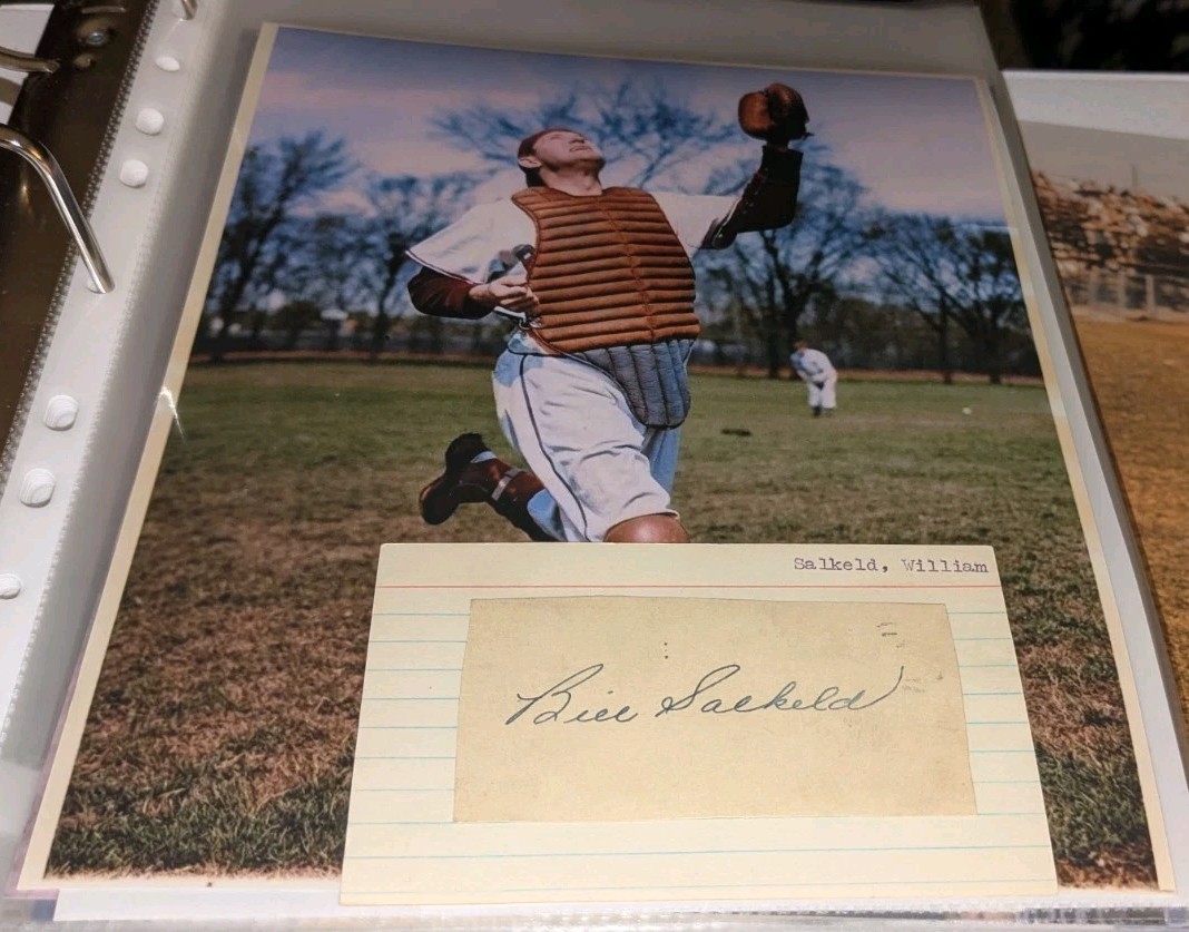 Bill Salkeld Boston Braves Signed Cut With 8x10 Photo W/Our COA B