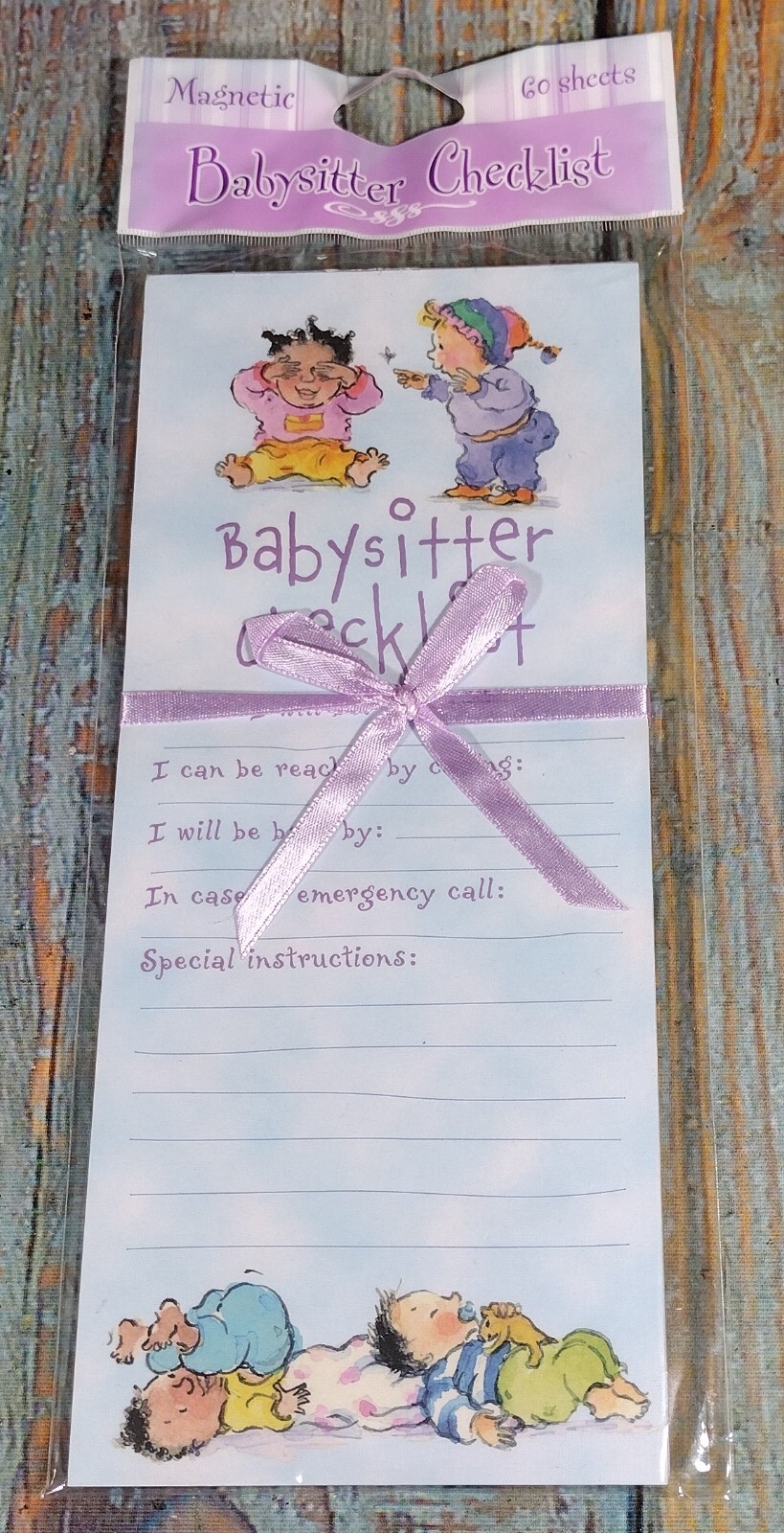 Magnetic 60 Sheet Babysitter Checklist - Blue - BRAND NEW