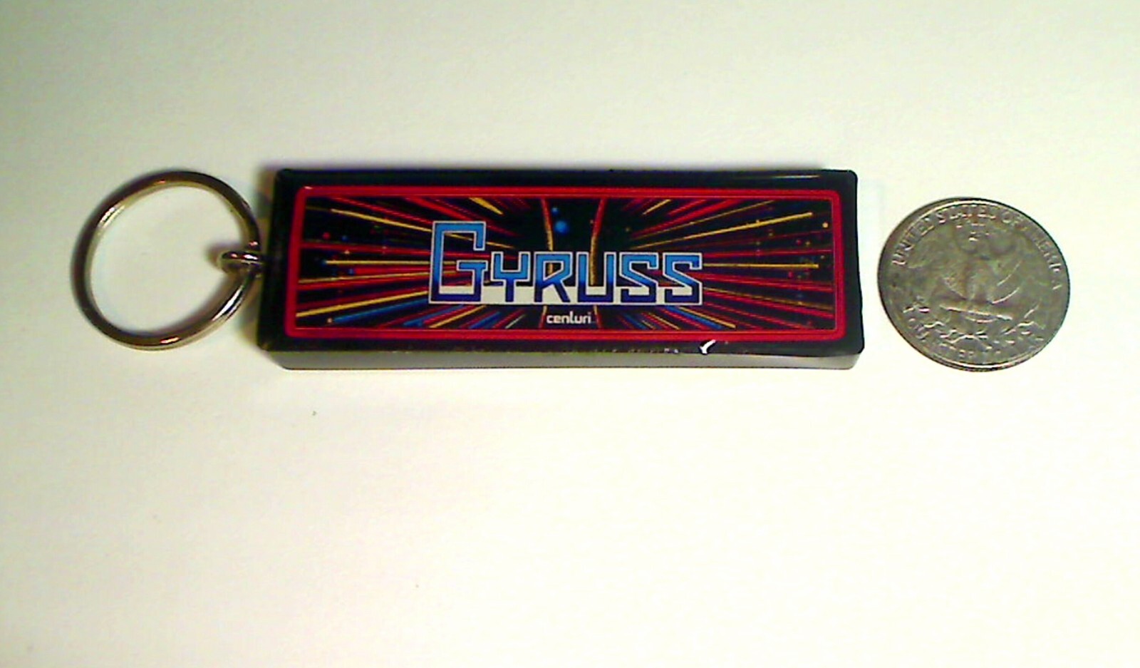 Gyruss Arcade Marquee Coin Door accessory Keychain